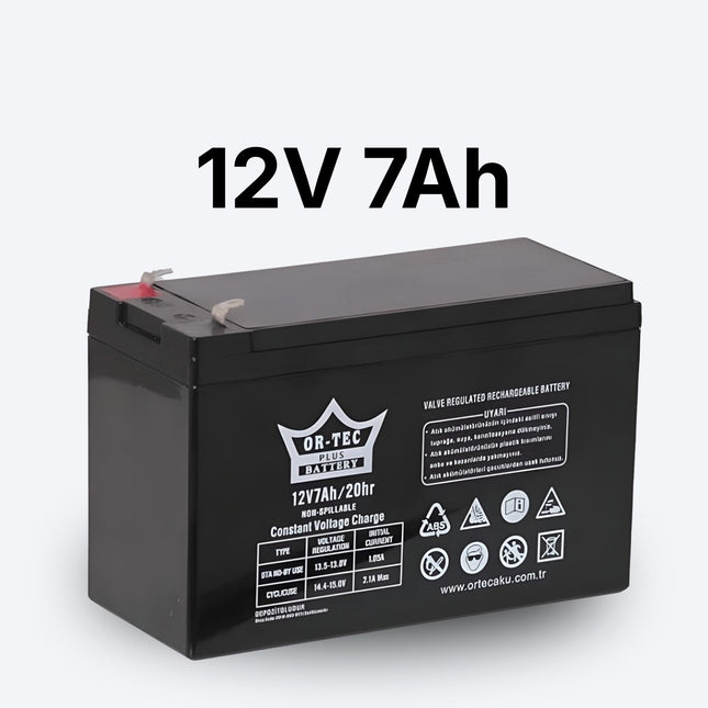 12V 7Ah Ortec Bakımsız Akü | Uzun Ömürlü 2025 Üretim