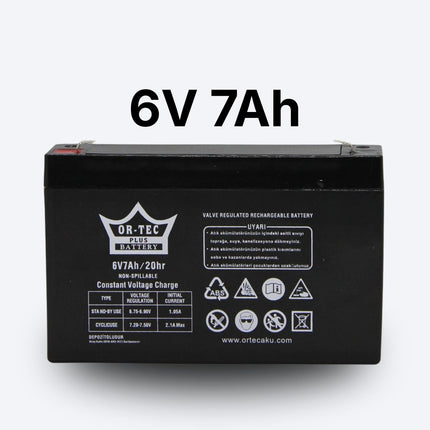 6V 7Ah Ortec Bakımsız Akü – Uzun Ömürlü 2025 Üretim