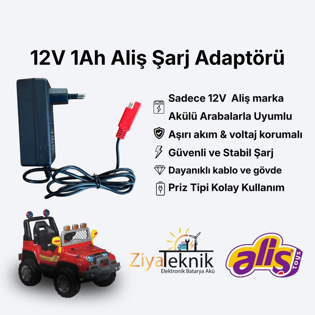 12V 1A Aliş Akülü Araba Şarj Adaptörü