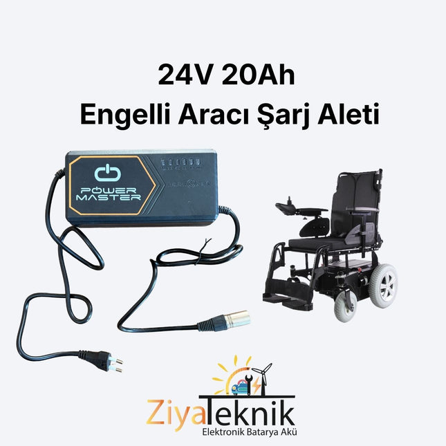 24V 20Ah Engelli Aracı Şarj Cihazı – Güvenli ve Hızlı Şarj