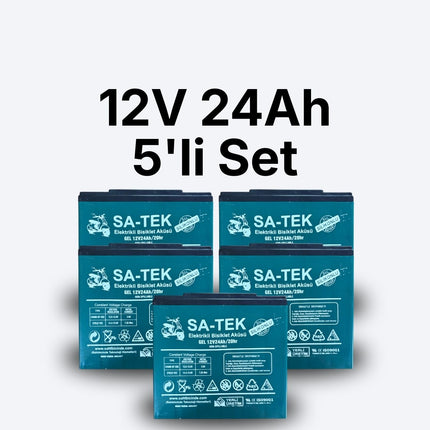 60V Sistemler İçin 4’lü Akü Seti | 12V 24Ah Jel Akü