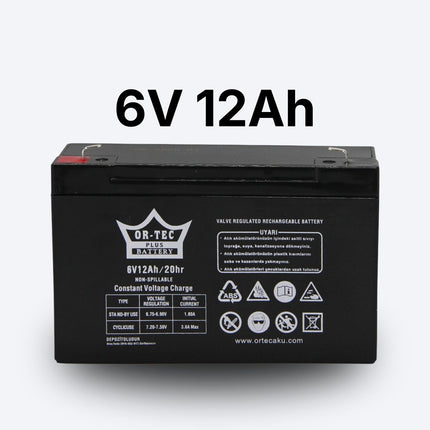 6V 12Ah Ortec Bakımsız Akü – Uzun Ömürlü 2025 Üretim