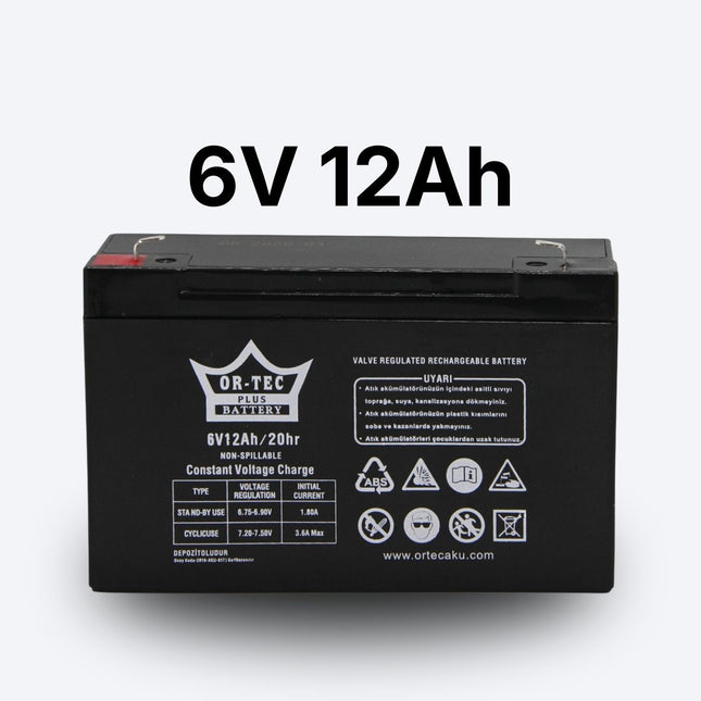 6V 12Ah Ortec Bakımsız Akü – Uzun Ömürlü 2025 Üretim