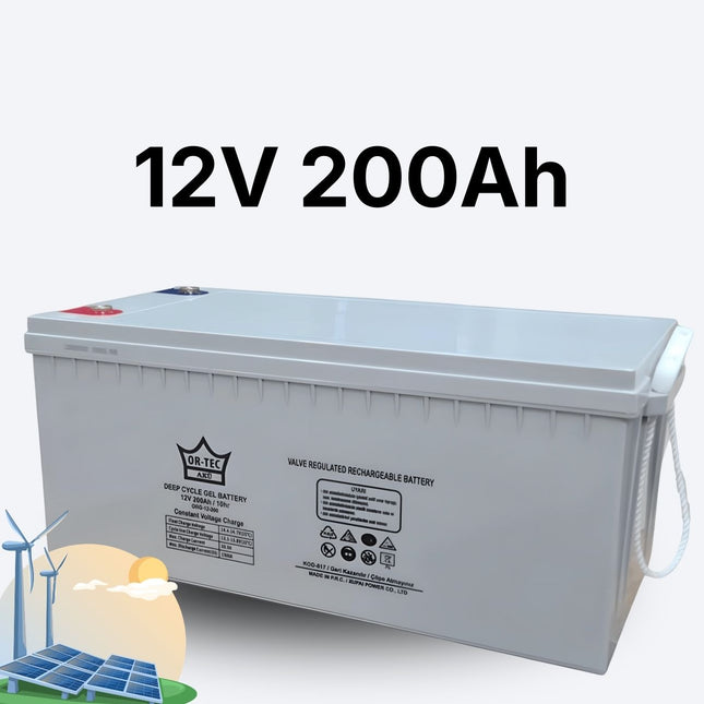 12V 200AH Jel Solar Sistem Aküsü | Uzun Ömürlü 2025 Üretim