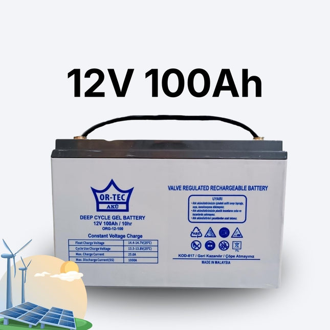 12V 100AH Jel Solar Sistem Aküsü | Uzun Ömürlü 2025 Üretim