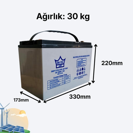 12V 100AH Jel Solar Sistem Aküsü | Uzun Ömürlü 2025 Üretim