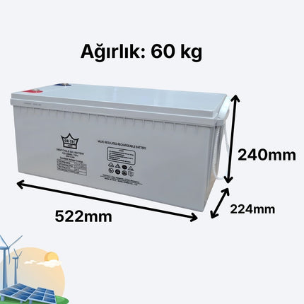 12V 200AH Jel Solar Sistem Aküsü | Uzun Ömürlü 2025 Üretim